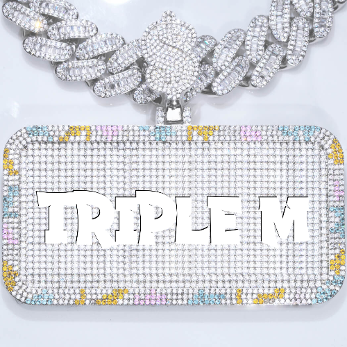 CUSTOM LETTER NECKLACE 3D COLORFUL SQUARE