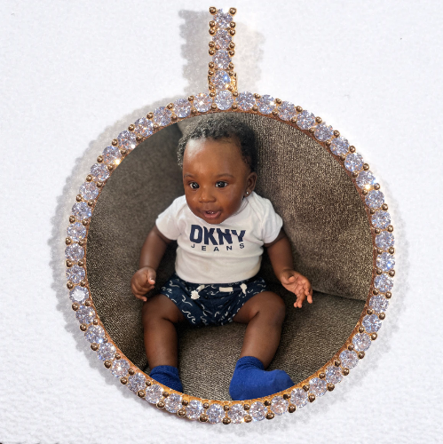 LARGE 3D CIRCLE CUSTOM PICTURE PENDANT