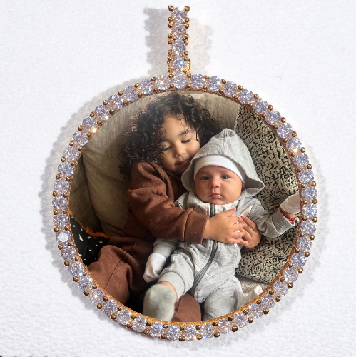LARGE 3D CIRCLE CUSTOM PICTURE PENDANT