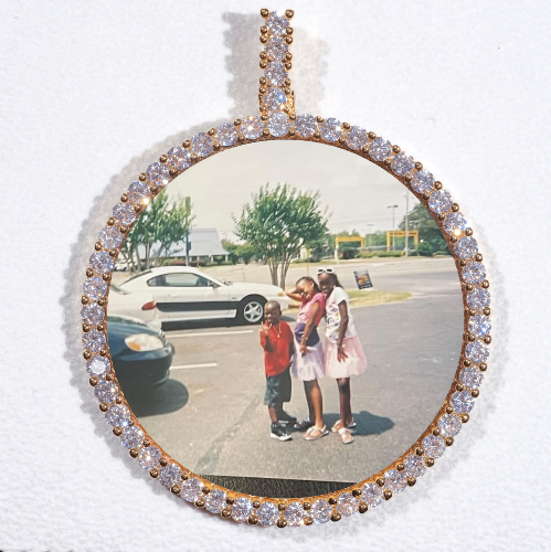 LARGE 3D CIRCLE CUSTOM PICTURE PENDANT