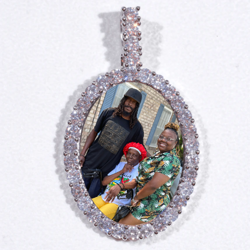 Large 3D Oval Custom Picture Pendant