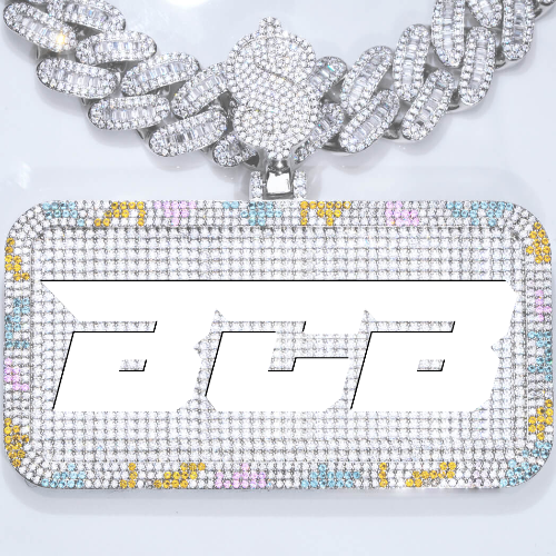 CUSTOM LETTER NECKLACE 3D COLORFUL SQUARE