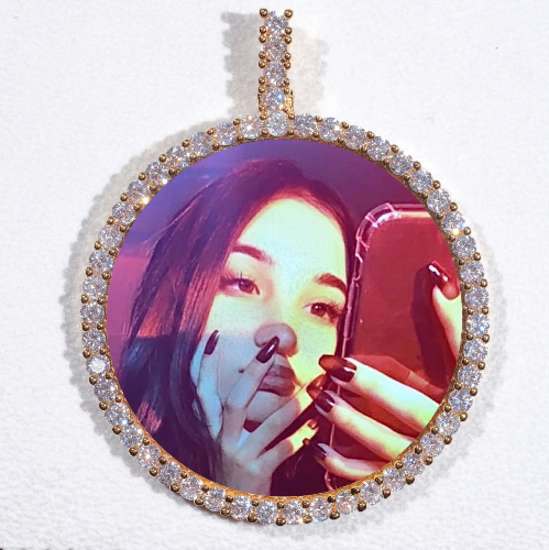 LARGE 3D CIRCLE CUSTOM PICTURE PENDANT