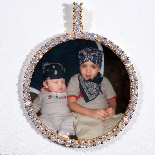 LARGE 3D CIRCLE CUSTOM PICTURE PENDANT
