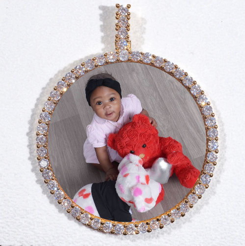 LARGE 3D CIRCLE CUSTOM PICTURE PENDANT