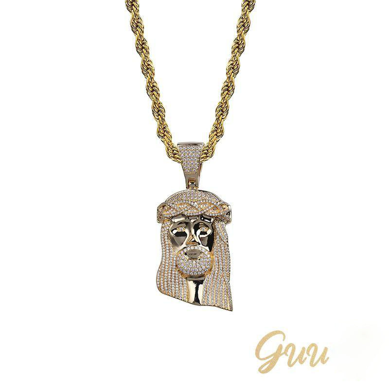 18K Gold-Plated AAA CZ Retro Jesus Pendant - The GUU Shop