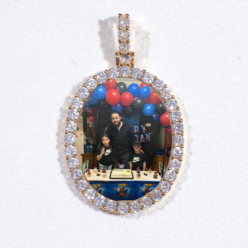 3D Oval Custom Picture Pendant