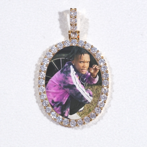 3D Oval Custom Picture Pendant
