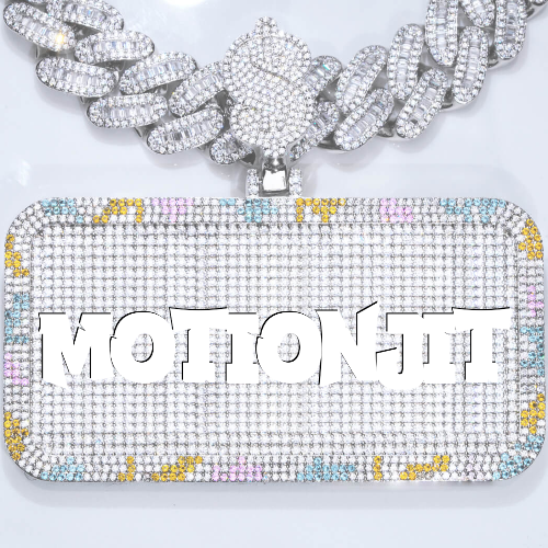 CUSTOM LETTER NECKLACE 3D COLORFUL SQUARE
