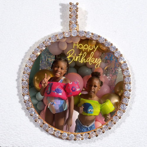 LARGE 3D CIRCLE CUSTOM PICTURE PENDANT