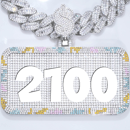 CUSTOM LETTER NECKLACE 3D COLORFUL SQUARE