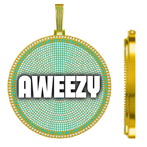 CUSTOM LETTER NECKLACE 3D BIG DISC