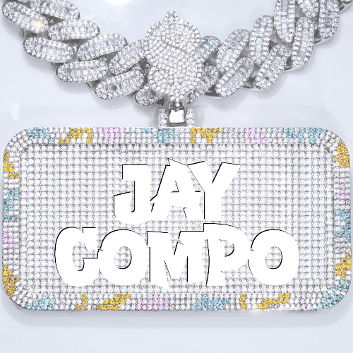 CUSTOM LETTER NECKLACE 3D COLORFUL SQUARE