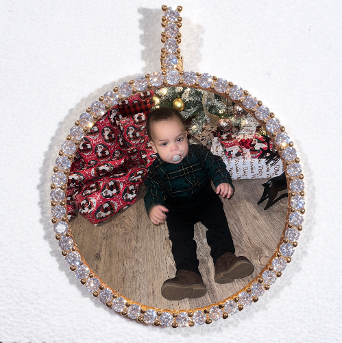 LARGE 3D CIRCLE CUSTOM PICTURE PENDANT