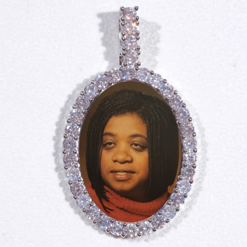 Large 3D Oval Custom Picture Pendant