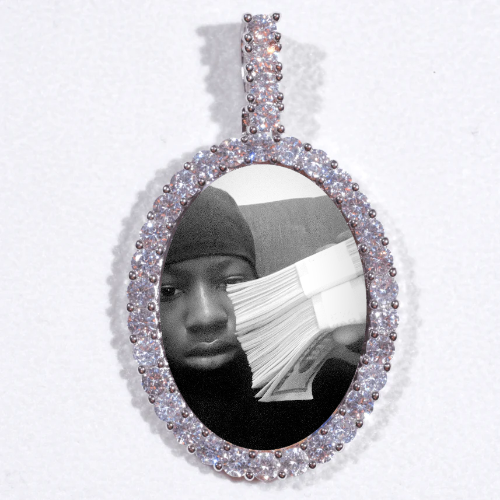 Large 3D Oval Custom Picture Pendant