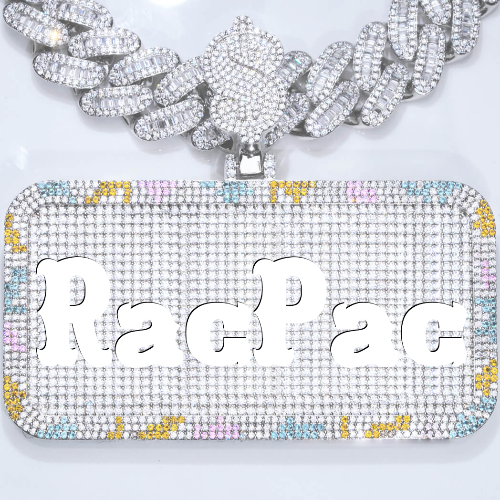 CUSTOM LETTER NECKLACE 3D COLORFUL SQUARE