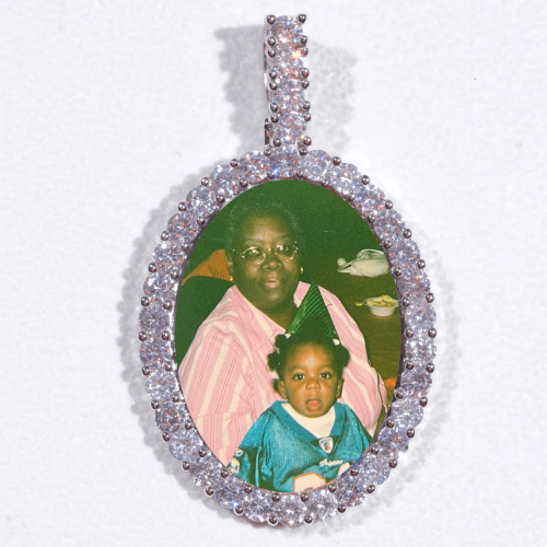 Large 3D Oval Custom Picture Pendant