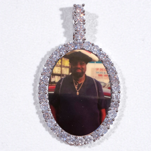 Large 3D Oval Custom Picture Pendant
