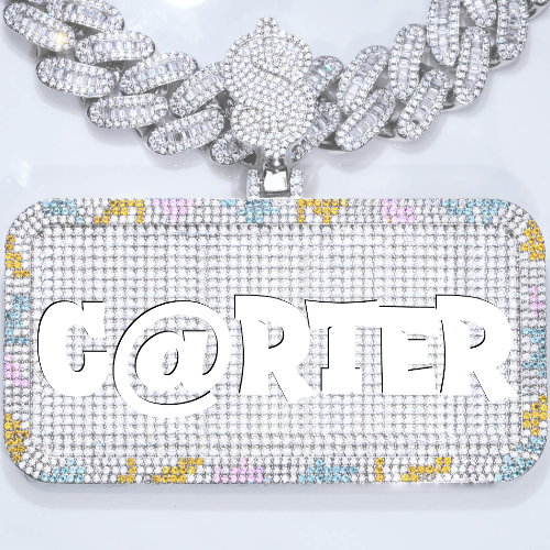 CUSTOM LETTER NECKLACE 3D COLORFUL SQUARE