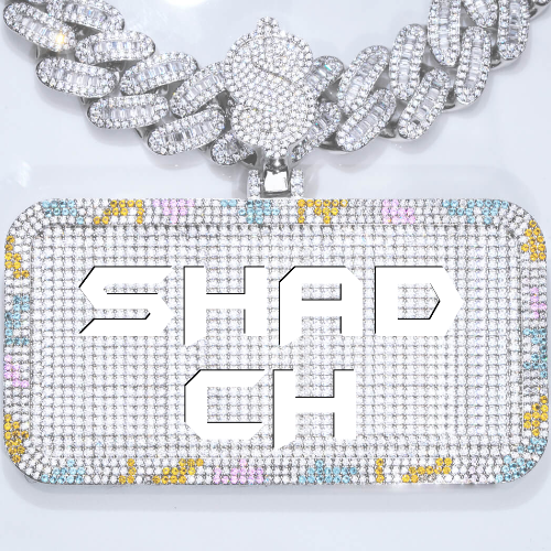 CUSTOM LETTER NECKLACE 3D COLORFUL SQUARE