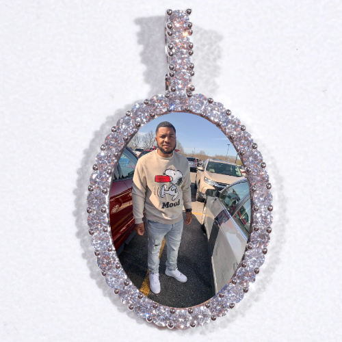 Large 3D Oval Custom Picture Pendant