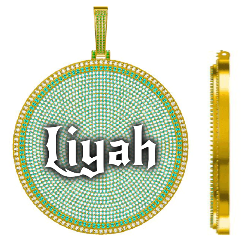 CUSTOM LETTER NECKLACE 3D BIG DISC