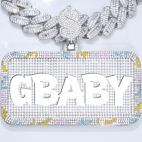 CUSTOM LETTER NECKLACE 3D COLORFUL SQUARE