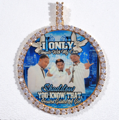 LARGE 3D CIRCLE CUSTOM PICTURE PENDANT