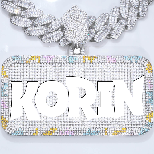 CUSTOM LETTER NECKLACE 3D COLORFUL SQUARE