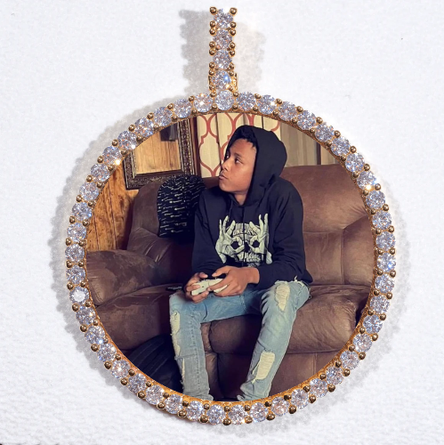 LARGE 3D CIRCLE CUSTOM PICTURE PENDANT