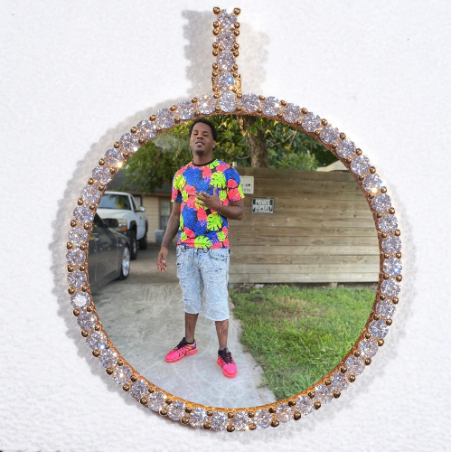 LARGE 3D CIRCLE CUSTOM PICTURE PENDANT