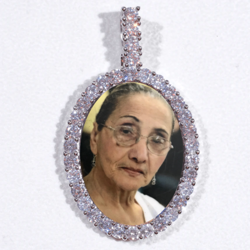 Large 3D Oval Custom Picture Pendant