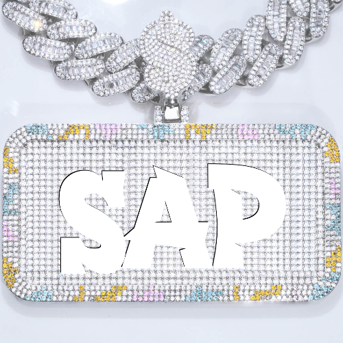 CUSTOM LETTER NECKLACE 3D COLORFUL SQUARE