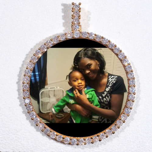 LARGE 3D CIRCLE CUSTOM PICTURE PENDANT