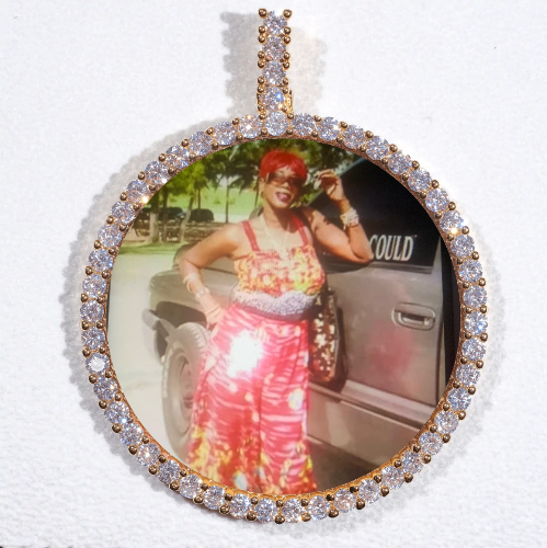 LARGE 3D CIRCLE CUSTOM PICTURE PENDANT