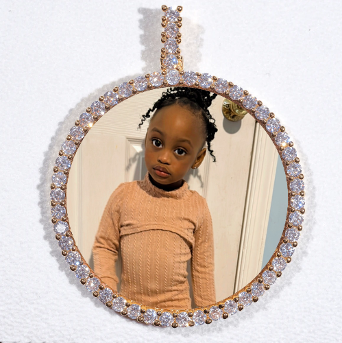LARGE 3D CIRCLE CUSTOM PICTURE PENDANT