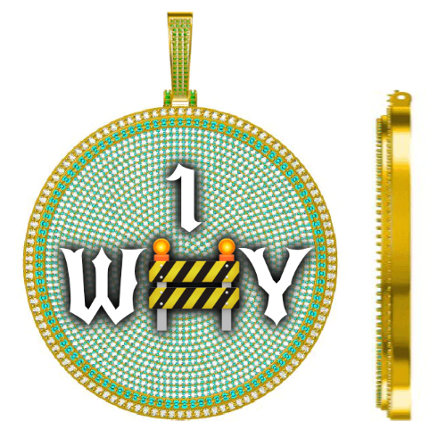 CUSTOM LETTER NECKLACE 3D BIG DISC