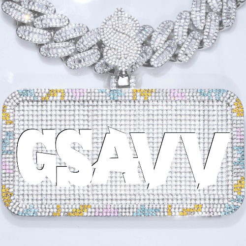 CUSTOM LETTER NECKLACE 3D COLORFUL SQUARE