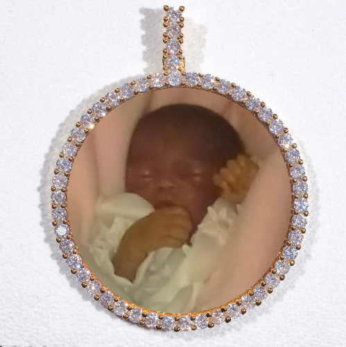 LARGE 3D CIRCLE CUSTOM PICTURE PENDANT