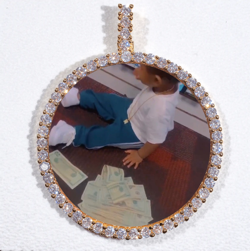 LARGE 3D CIRCLE CUSTOM PICTURE PENDANT