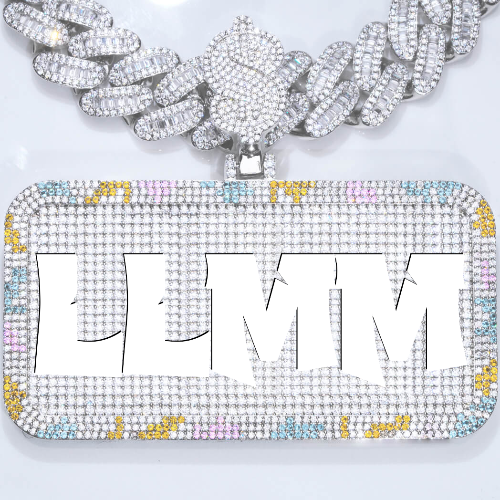 CUSTOM LETTER NECKLACE 3D COLORFUL SQUARE