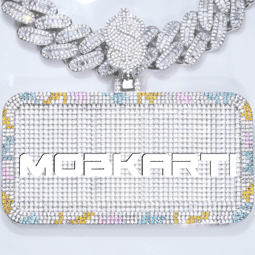CUSTOM LETTER NECKLACE 3D COLORFUL SQUARE