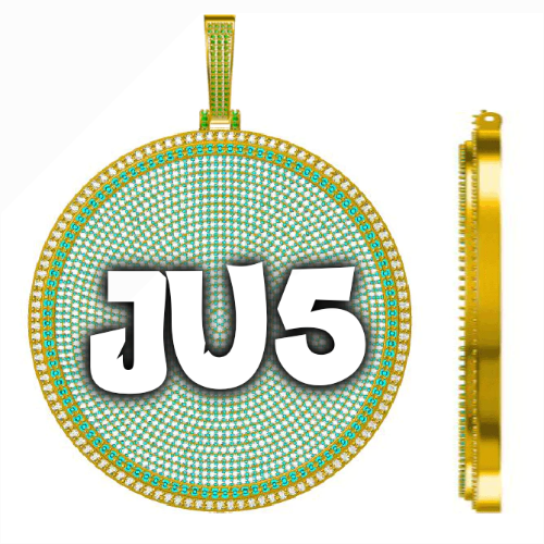 CUSTOM LETTER NECKLACE 3D BIG DISC