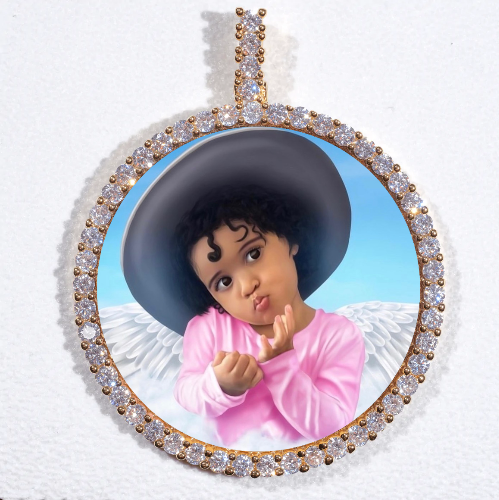 LARGE 3D CIRCLE CUSTOM PICTURE PENDANT
