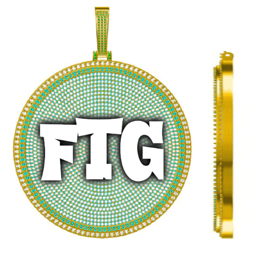 CUSTOM LETTER NECKLACE 3D BIG DISC