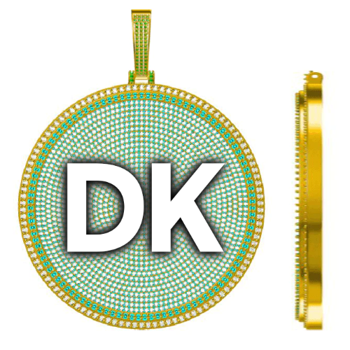 CUSTOM LETTER NECKLACE 3D BIG DISC