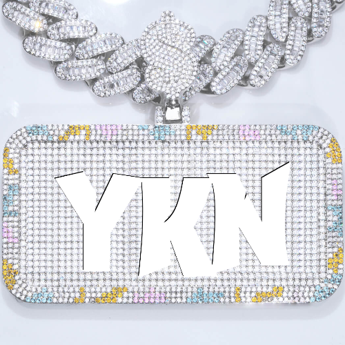 CUSTOM LETTER NECKLACE 3D COLORFUL SQUARE