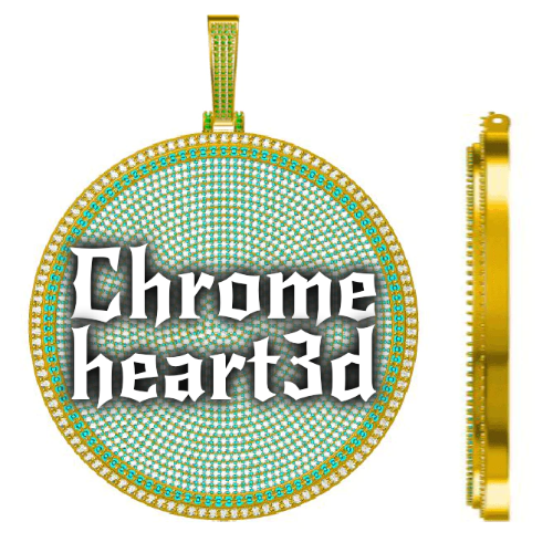 CUSTOM LETTER NECKLACE 3D BIG DISC