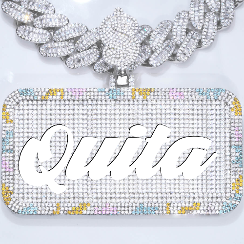 CUSTOM LETTER NECKLACE 3D COLORFUL SQUARE